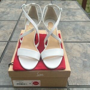 Christian Louboutin White Loubi Bee Strappy Sandals